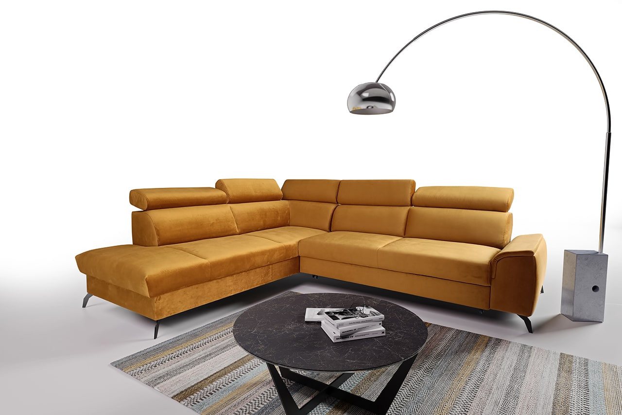 JVmoebel Ecksofa Orangenes L-Form Sofa Modern Schlafsofa Neuzeitlich, Made in Europa von JVmoebel