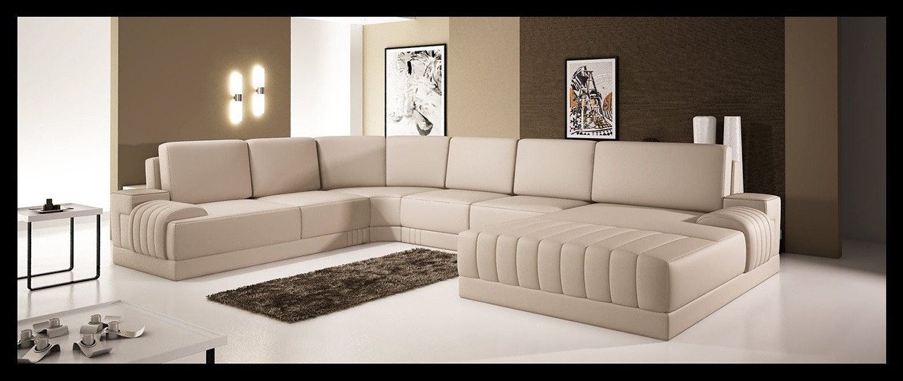 JVmoebel Wohnlandschaft Polster Ledersofa Couch U-Form Wohnlandschaft UForm Sofa Weiß, Made in Europa JVmoebel Wohnlandschaft Polster Ledersofa Couch U-Form Wohnlandschaft UForm Sofa Weiß, Made in Europa von JVmoebel