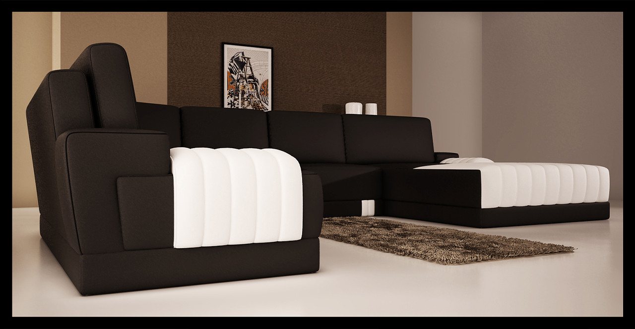 JVmoebel Wohnlandschaft Polster Ledersofa Couch U-Form Wohnlandschaft UForm Sofa Weiß, Made in Europa JVmoebel Wohnlandschaft Polster Ledersofa Couch U-Form Wohnlandschaft UForm Sofa Weiß, Made in Europa von JVmoebel