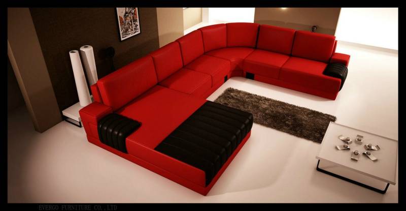 JVmoebel Wohnlandschaft Polster Ledersofa Couch U-Form Wohnlandschaft UForm Sofa Weiß, Made in Europa von JVmoebel