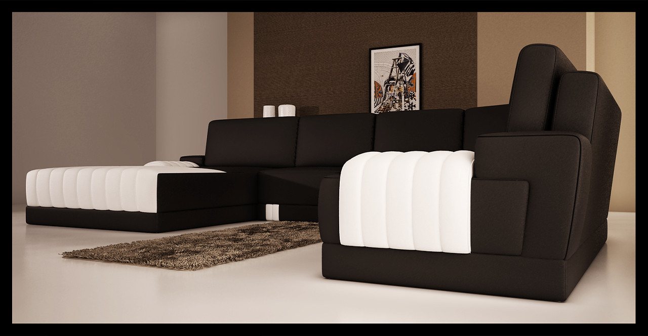 JVmoebel Wohnlandschaft Polster Ledersofa Couch U-Form Wohnlandschaft UForm Sofa Weiß, Made in Europa JVmoebel Wohnlandschaft Polster Ledersofa Couch U-Form Wohnlandschaft UForm Sofa Weiß, Made in Europa von JVmoebel