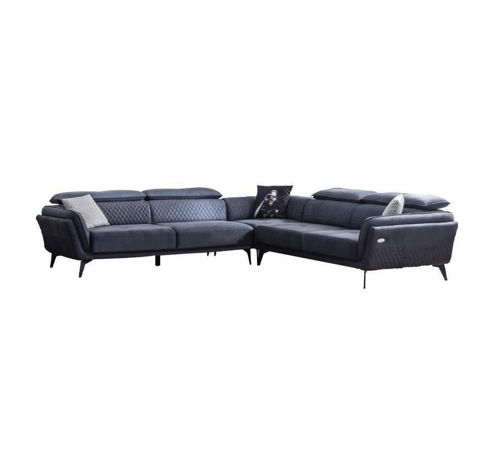 JVmoebel Ecksofa Robustes Graues Stoffsofa Designer L-Form Sofa Wohnzimmer Polster, 3 Teile, Made in Europa von JVmoebel