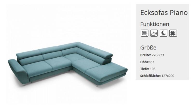 JVmoebel Ecksofa Schlafcouch Sofa Bettfunktion Eck Garnitur Multifunktions Couch Sofas, Made in Europe von JVmoebel