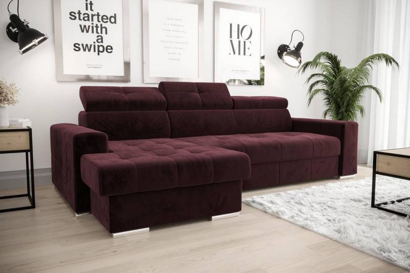 JVmoebel Ecksofa Sofa Eckcouch Polsterung Wohnzimmer Neu L-Form Stoff Leder, Made in Europa von JVmoebel