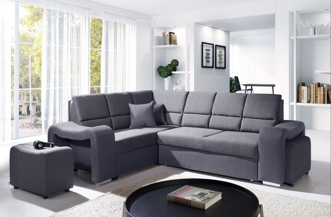 JVmoebel Ecksofa Sofa Schlafsofa Designer Sofa mit Bettfunktion + Bettkasten Ecksofa, Mit Bettfunktion von JVmoebel