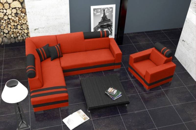 JVmoebel Ecksofa Sofa Schlafsofa Designer Sofa mit Bettfunktion + Bettkasten Ecksofa, Mit Bettfunktion von JVmoebel