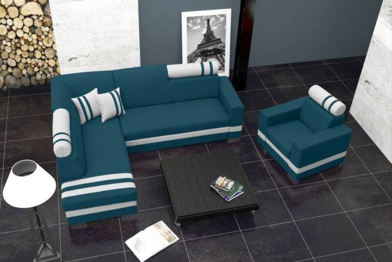 JVmoebel Ecksofa Sofa Schlafsofa Designer Sofa mit Bettfunktion + Bettkasten Ecksofa, Mit Bettfunktion von JVmoebel