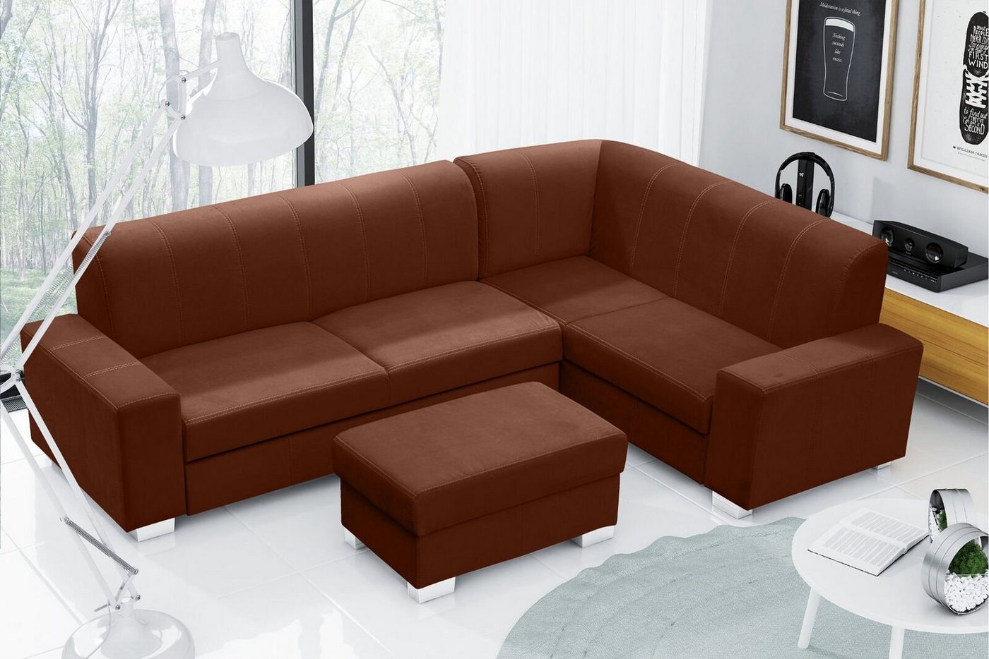 JVmoebel Ecksofa Sofa Schlafsofa Designer Sofa mit Bettfunktion + Bettkasten Ecksofa, Mit Bettfunktion von JVmoebel