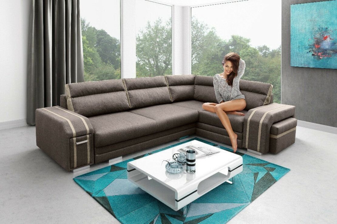 JVmoebel Ecksofa Sofa Schlafsofa Designer Sofa mit Bettfunktion - Bettkasten Ecksofa, Mit Bettfunktion von JVmoebel