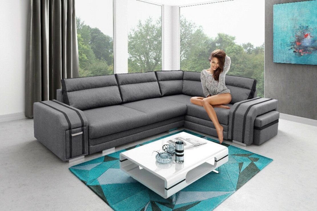 JVmoebel Ecksofa Sofa Schlafsofa Designer Sofa mit Bettfunktion - Bettkasten Ecksofa, Mit Bettfunktion von JVmoebel