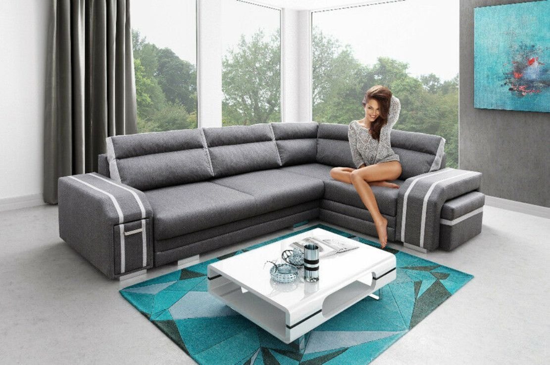 JVmoebel Ecksofa Sofa Schlafsofa Designer Sofa mit Bettfunktion - Bettkasten Ecksofa, Mit Bettfunktion von JVmoebel