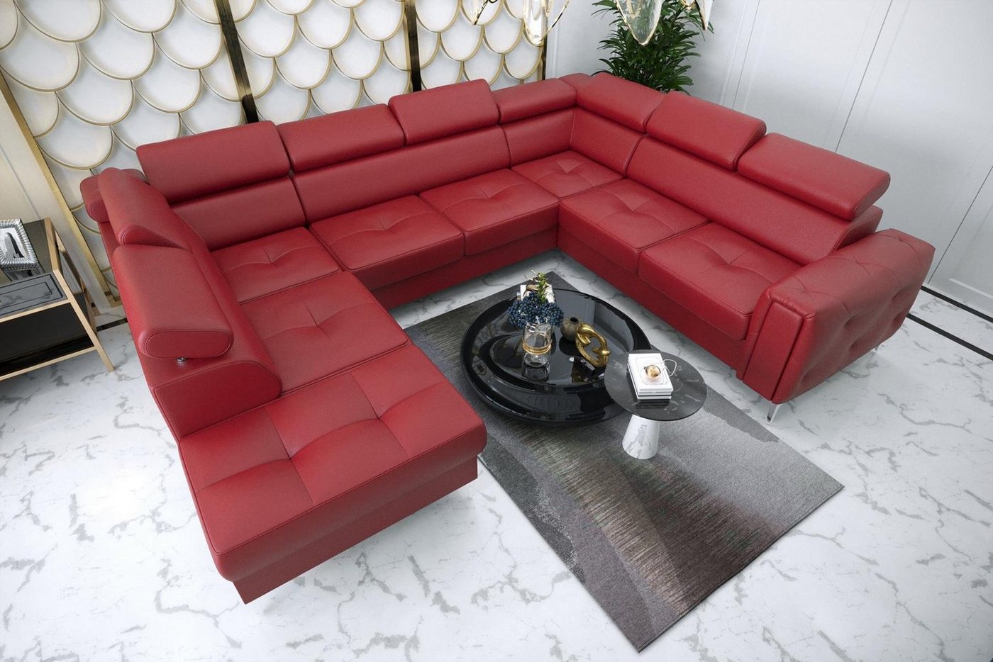 JVmoebel Ecksofa Sofa U-Form Stoffsofa Couch Wohnlandschaft Design modernes Sofa, Made in Europe von JVmoebel