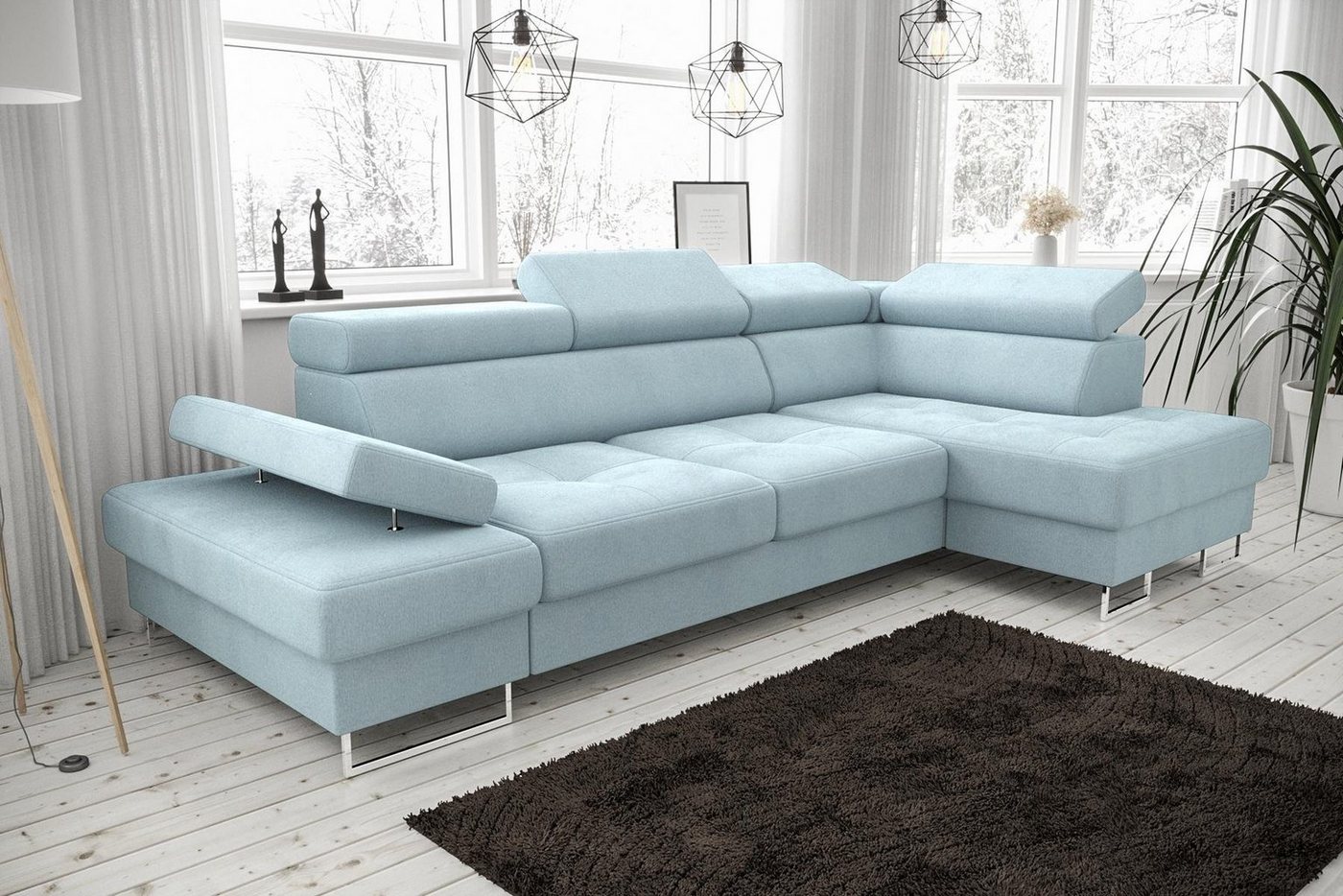 JVmoebel Ecksofa Sofas L Form Sofa Couch Polster Wohnlandschaft Design Ecksofa, Made in Europe von JVmoebel