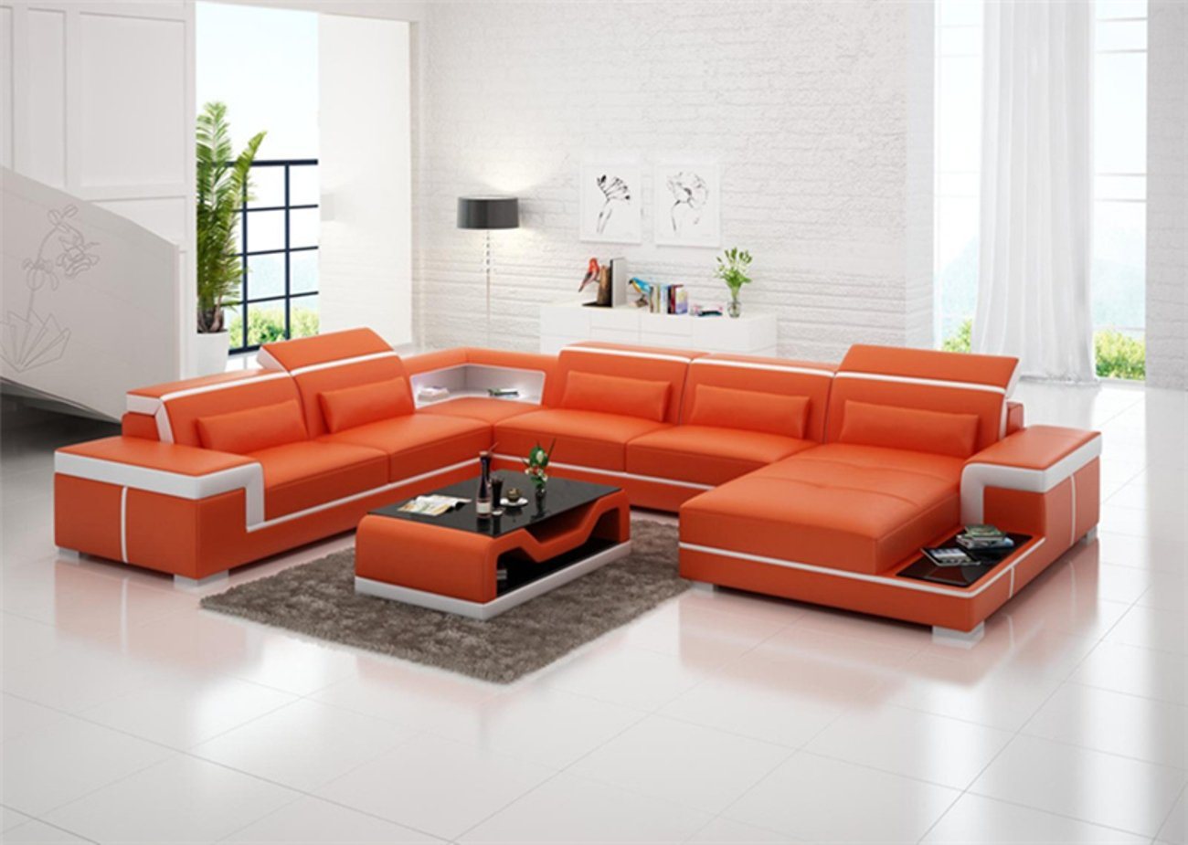 JVmoebel Ecksofa Sofas U Form Sofa Couch Polster Garnitur Wohnlandschaft Design, Made in Europe von JVmoebel