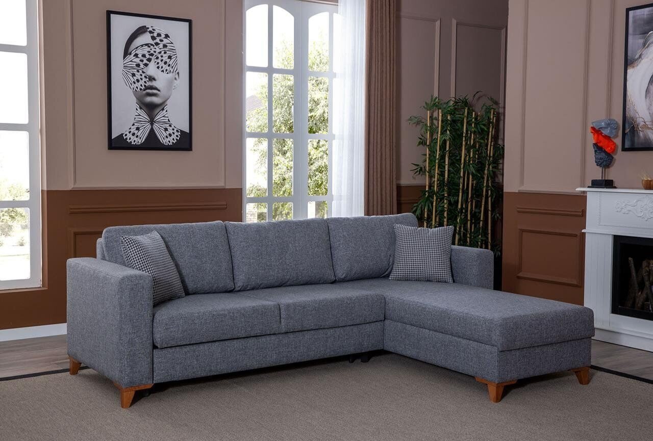 JVmoebel Ecksofa Stilvolles Graues Polstersofa Designer Ecksofa Wohnzimmer Sitzcouch, 1 Teile, Made in Europa von JVmoebel