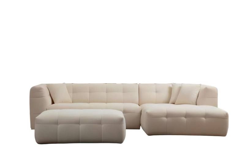 JVmoebel Ecksofa Stilvolles Wohnzimmer L-Form Sofa Polster Hocker Moderne Garnitur 2tlg, Made in Europa von JVmoebel