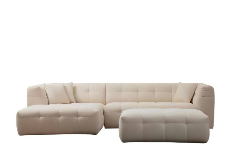 JVmoebel Ecksofa Stilvolles Wohnzimmer L-Form Sofa Polster Hocker Moderne Garnitur 2tlg, Made in Europa von JVmoebel