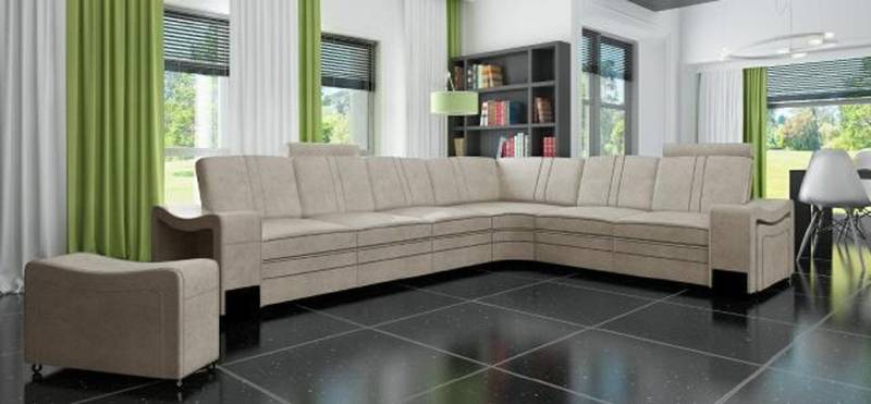 JVmoebel Ecksofa Stoff Couch Textil Polster Eckcouch Sofa + USB Ecksofa Wohnlandschaft, Made in Europa von JVmoebel
