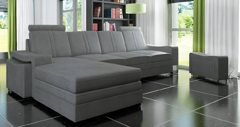 JVmoebel Ecksofa Stoffsofa Eckcouch – USB Textil Sofa Garnitur Neu & modern, Made in Europa von JVmoebel
