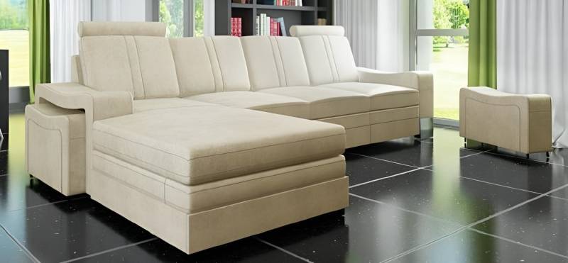 JVmoebel Ecksofa Stoffsofa Eckcouch – USB Textil Sofa Garnitur Neu & modern, Made in Europa von JVmoebel