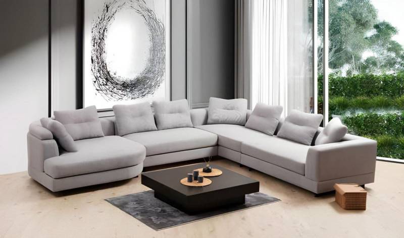 JVmoebel Wohnlandschaft U-Form Wohnzimmer Ecksofa U-Form Modern Design Stil Textil Material, 4 Teile, Made in Europa von JVmoebel