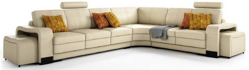 JVmoebel Ecksofa USB Polster Sofa Wohnlandschaft Sitz Eck Garnitur Leder modern, Made in Europa von JVmoebel
