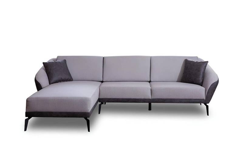 JVmoebel Ecksofa Weiß-Graues Designer-Ecksofa im L-Format aus Textil, 1 Teile, Made in Europa JVmoebel Ecksofa Weiß-Graues Designer-Ecksofa im L-Format aus Textil, 1 Teile, Made in Europa von JVmoebel