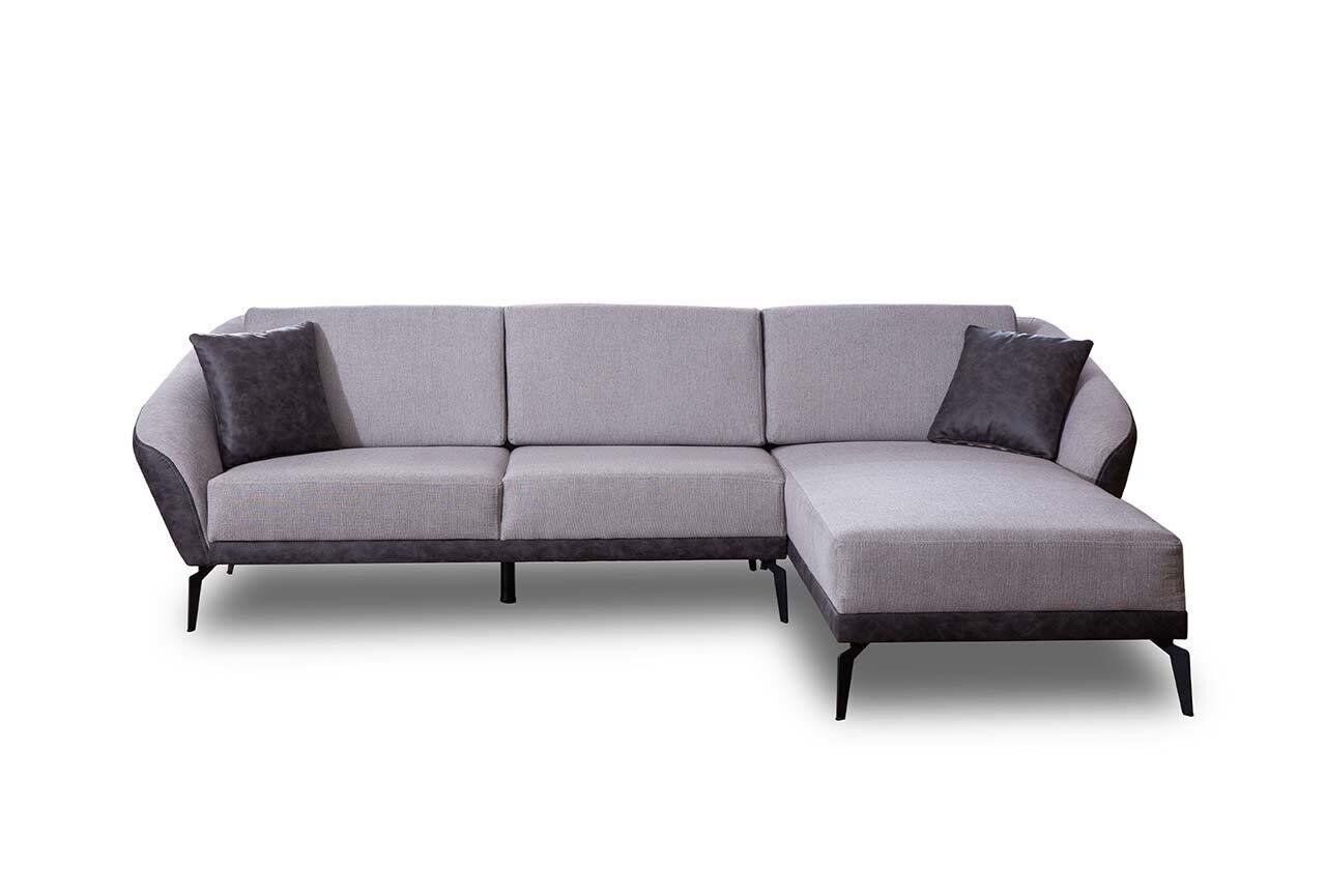 JVmoebel Ecksofa Weiß-Graues L-Form Wohnzimmer Stoffsofa Designer Ecksofa Textil, 1 Teile, Made in Europa von JVmoebel