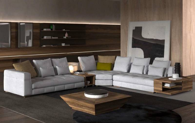 JVmoebel Ecksofa Weiße L-Form Ecksofa Garnitur aus hochwertigem Textil, Made in Europa von JVmoebel