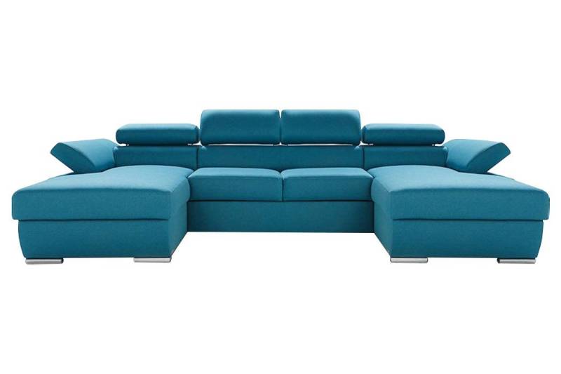 JVmoebel Ecksofa Wohnlandschaft Bettfunktion Ecksofa Stoff U-Form Couch, Made in Europe von JVmoebel