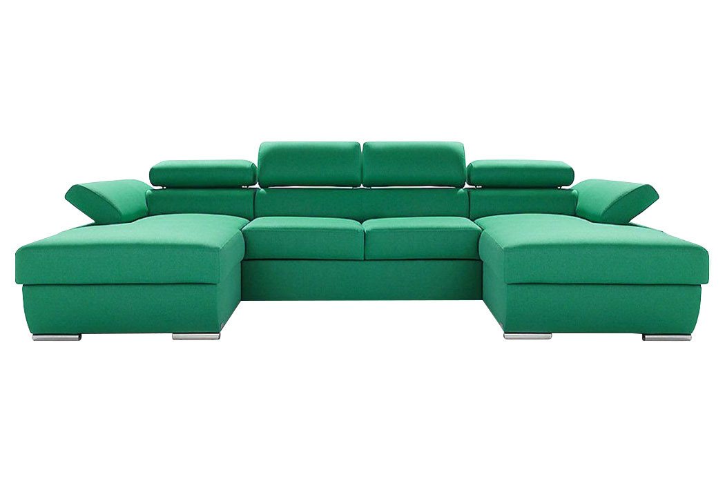 JVmoebel Ecksofa Wohnlandschaft Bettfunktion Ecksofa Stoff U-Form Couch, Made in Europe von JVmoebel