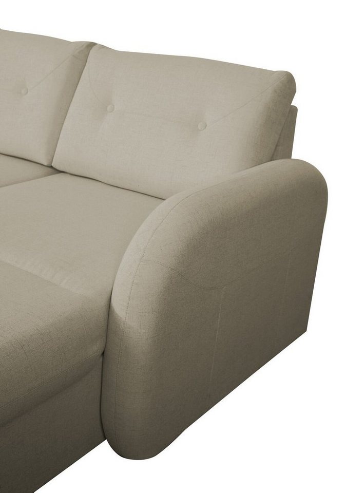 JVmoebel Ecksofa Wohnlandschaft Ecksofa Stoff U-Form Bettfunktion Couch Design, Made in Europe von JVmoebel