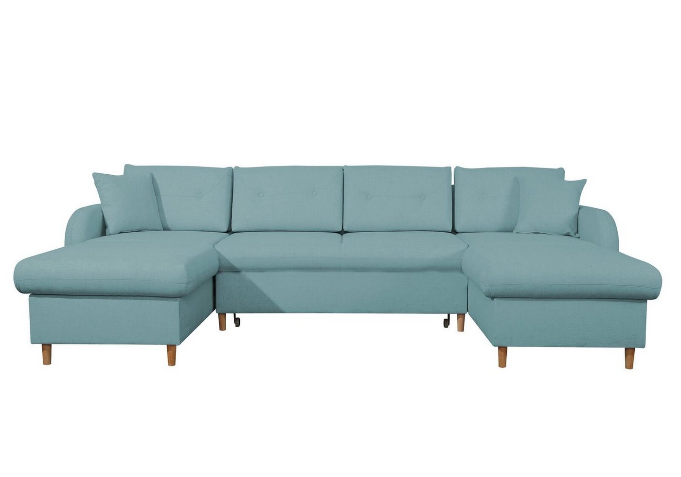 JVmoebel Ecksofa Wohnlandschaft Ecksofa Stoff U-Form Bettfunktion Couch Design, Made in Europe von JVmoebel