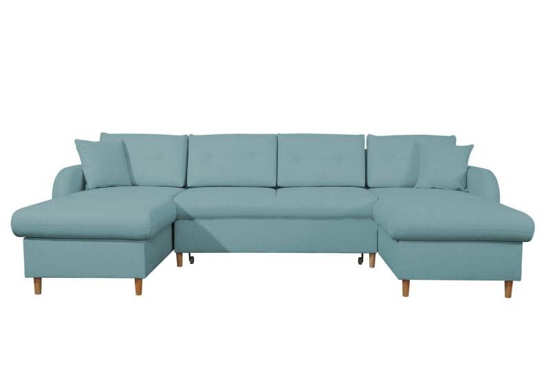 JVmoebel Ecksofa Wohnlandschaft Ecksofa Stoff U-Form Bettfunktion Couch Design, Made in Europe von JVmoebel