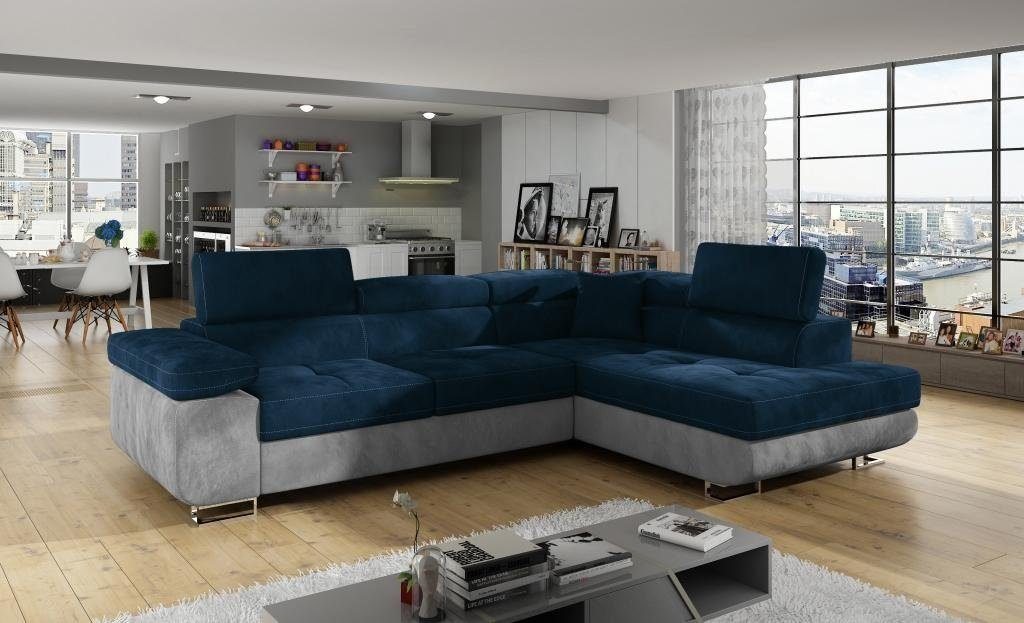 JVmoebel Ecksofa Wohnlandschaft L Form Ecksofa Textil Design Sofa Ecke Eckcouch, 3 Teile, Made in Europa von JVmoebel