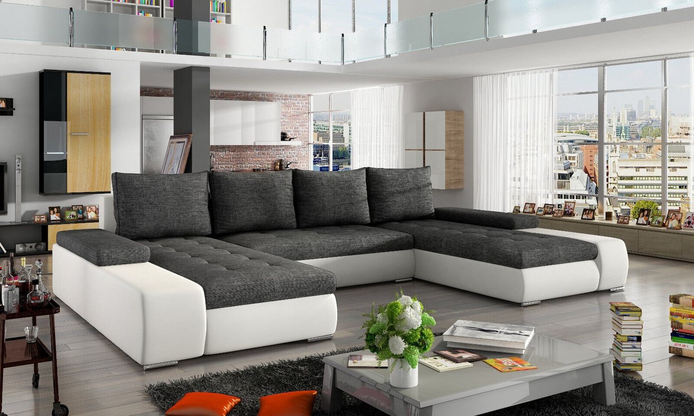 JVmoebel Ecksofa Wohnlandschaft Wohnzimmer Leder Sofa Couch Polster Ecksofa Sofort, 1 Teile von JVmoebel