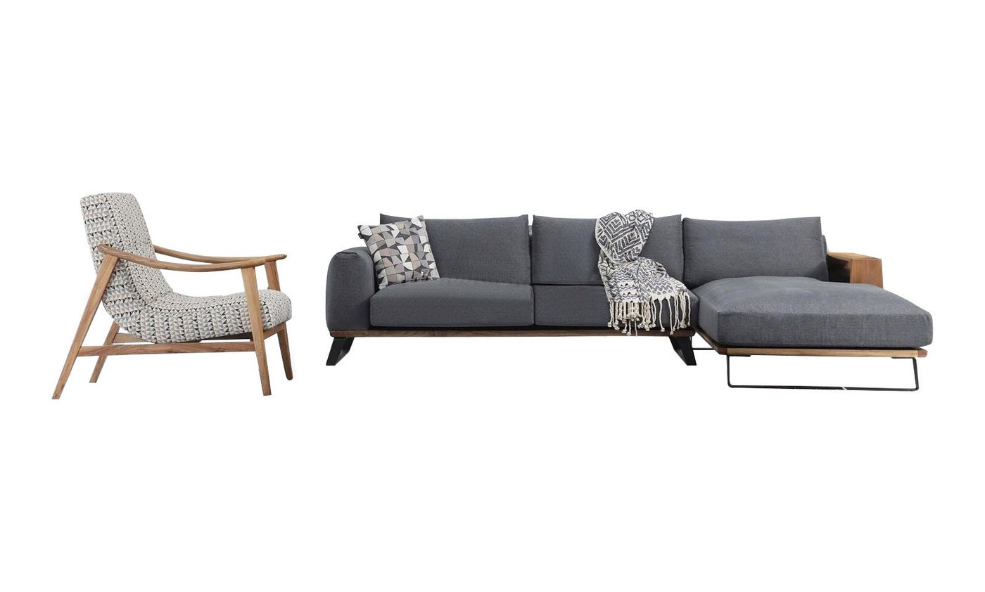 JVmoebel Ecksofa Wohnzimmer Ecksofa L-Form Sofagarnitur Stoff Grau Modern Design, 3 Teile, Made in Europa von JVmoebel