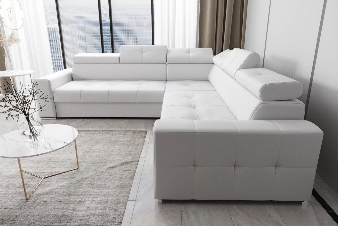JVmoebel Ecksofa Wohnzimmer Textil Leder Luxus L Form Modern Ecksofa Couch, Made in Europe von JVmoebel