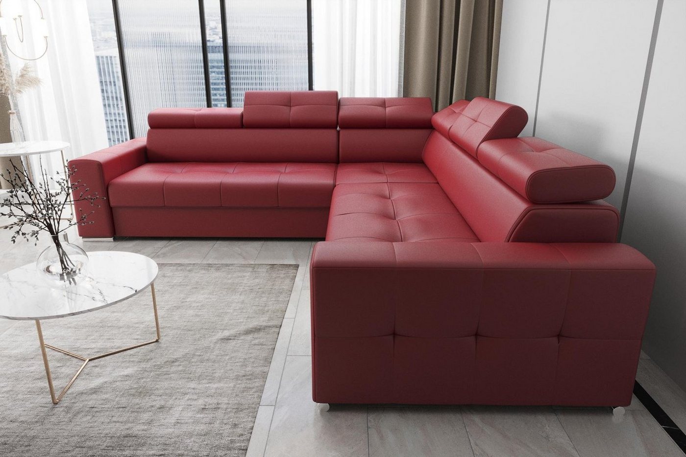 JVmoebel Ecksofa Wohnzimmer Textil Leder Luxus L Form Modern Ecksofa Couch, Made in Europe von JVmoebel