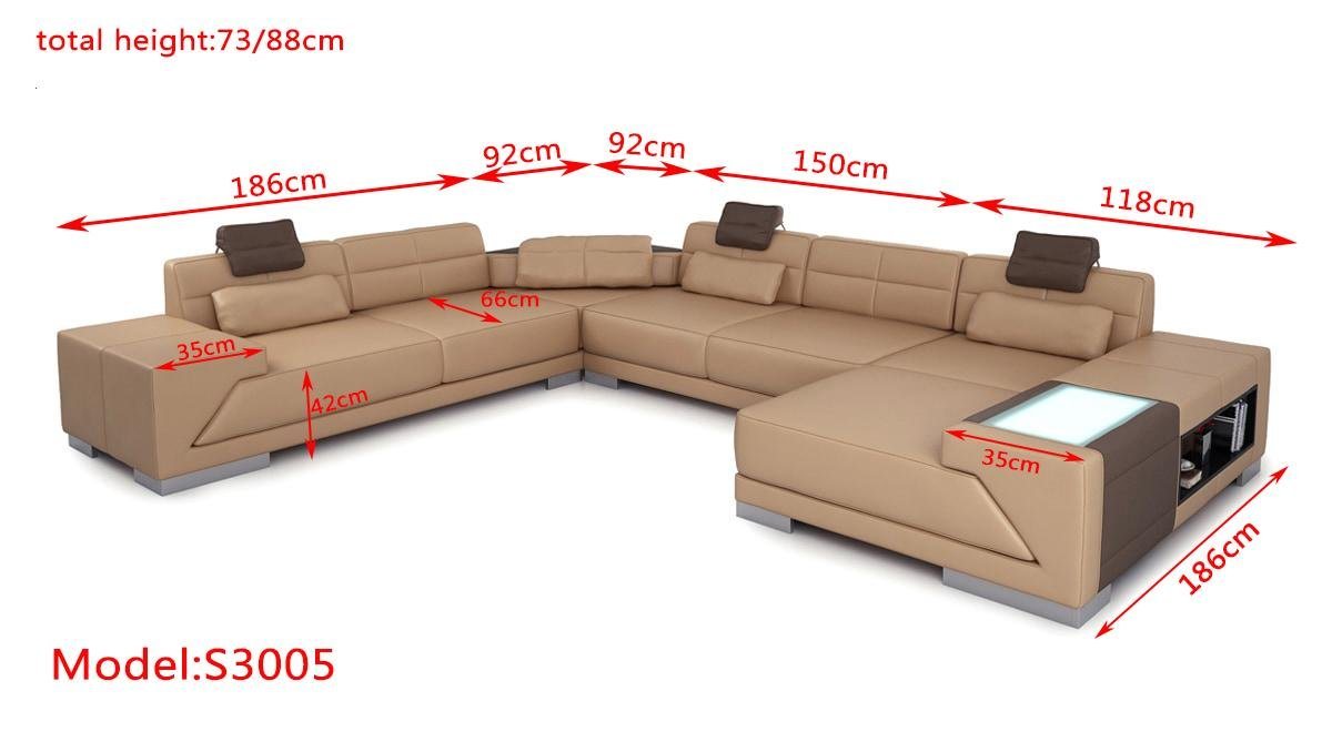 JVmoebel Ecksofa XXL BIG Wohnlandschaft U Form Ecksofa Sofa Couch Polster Leder, Made in Europe von JVmoebel