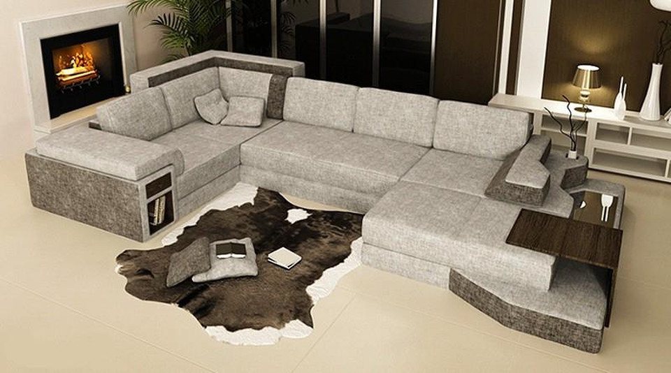 JVmoebel Ecksofa XXL Design Big Sofa mit USB Ecksofa Couch Wohlandschaft U Form Leder, Made in Europa von JVmoebel