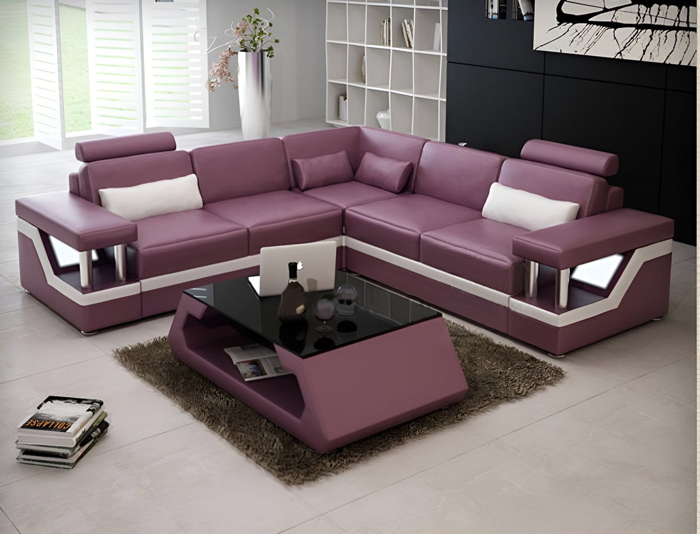 JVmoebel Ecksofa XXL Ledersofa mit USB Garnitur Eckcouch Leder Sofa L-Form Modern, Made in Europa JVmoebel Ecksofa XXL Ledersofa mit USB Garnitur Eckcouch Leder Sofa L-Form Modern, Made in Europa von JVmoebel