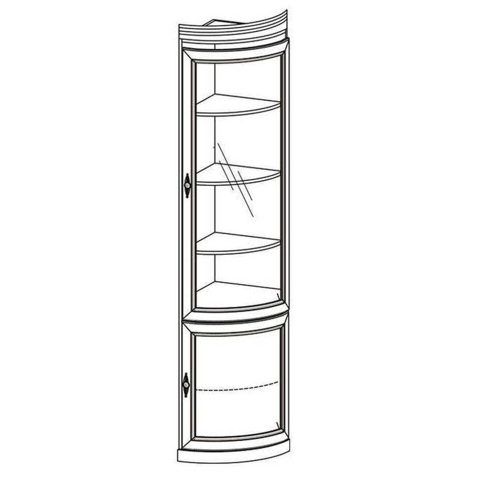 JVmoebel Eckvitrine Eckvitrine aus Glas für Wohnzimmer - stilvoller Schrank Made in Europa von JVmoebel