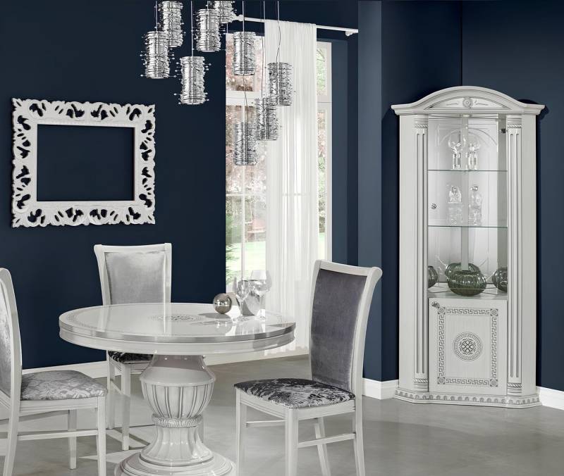 JVmoebel Eckvitrine Eckvitrine aus Holz mit Glastüren in Weiß - Anrichte Schrank Made in Europa JVmoebel Eckvitrine Eckvitrine aus Holz mit Glastüren in Weiß - Anrichte Schrank Made in Europa von JVmoebel