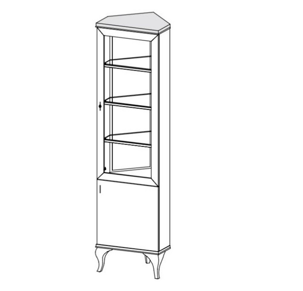 JVmoebel Eckvitrine Eckvitrine für das Wohnzimmer im modernen Design Made in Europa von JVmoebel