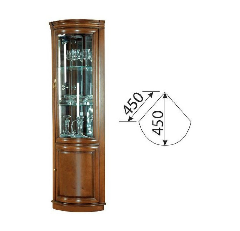 JVmoebel Eckvitrine Rustikaler Vitrinenschrank im klassischen Design mit Glastüren Made in Europa JVmoebel Eckvitrine Rustikaler Vitrinenschrank im klassischen Design mit Glastüren Made in Europa von JVmoebel