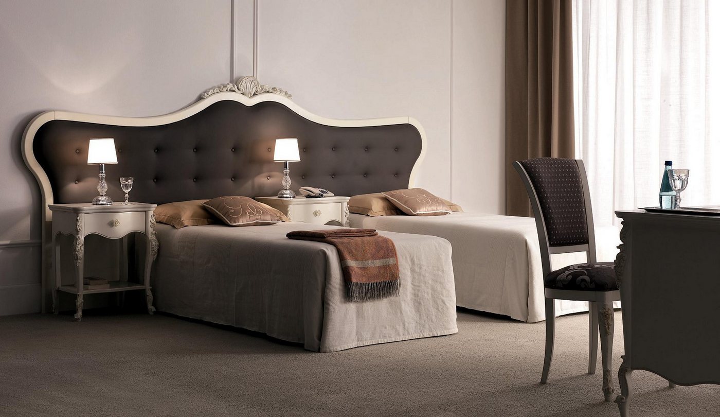 JVmoebel Einzelbett Hotel Einrichtung 2x Betten Design Moderne Schlafzimmer Luxus Möbel (2-tlg), Made in Europa von JVmoebel