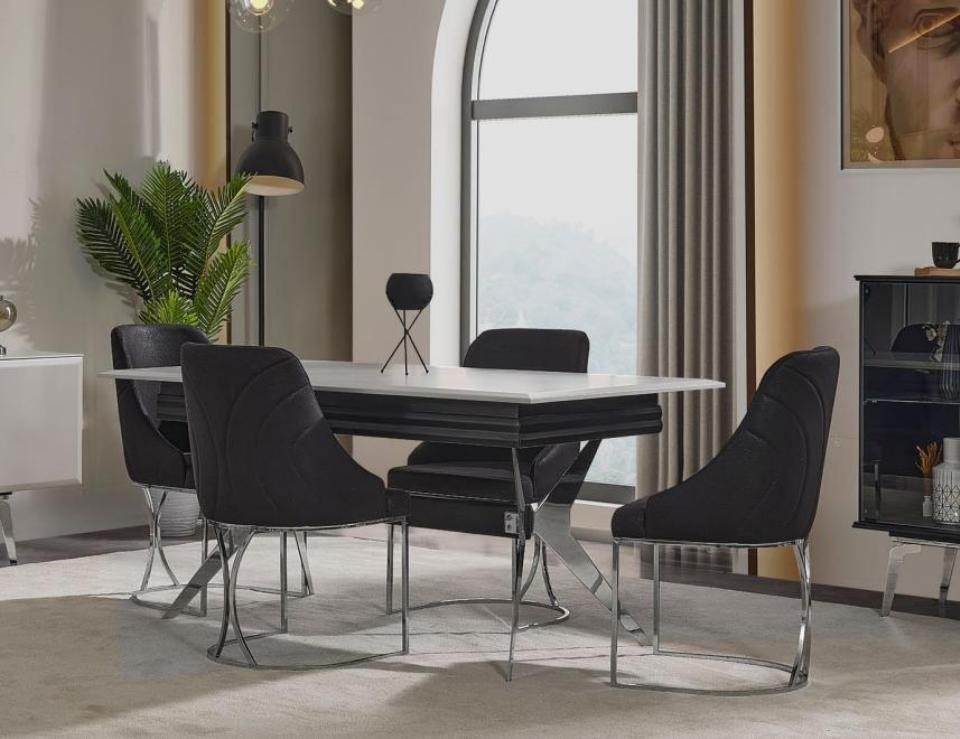 JVmoebel Essgruppe, (Esstisch /6x Stühle), Essecke Esszimmer Esstisch Stühle Tisch Modern 7tlg Ausziehbar von JVmoebel