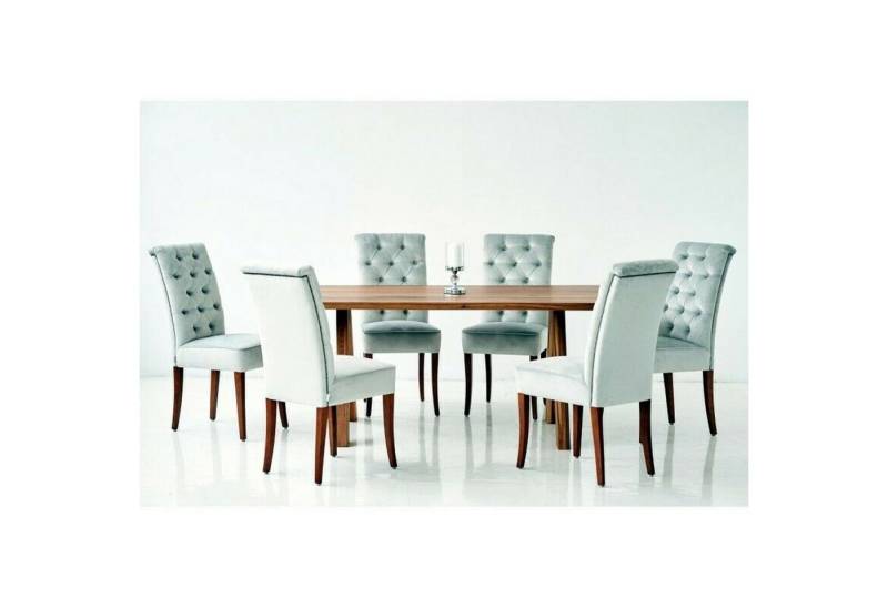 JVmoebel Essgruppe, Design Esszimmer Tisch 4 Chesterfield Lehnstühle Sitz Stühle Sessel von JVmoebel