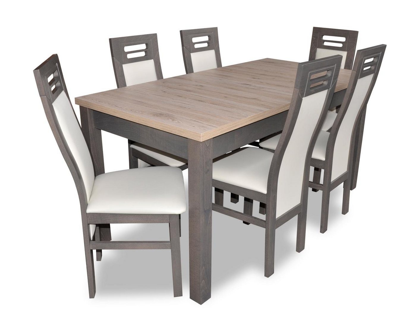 JVmoebel Essgruppe, Designer Möbel Holz Tisch Sitz Ess Zimmer 6x Stühle 7tlg. Set von JVmoebel